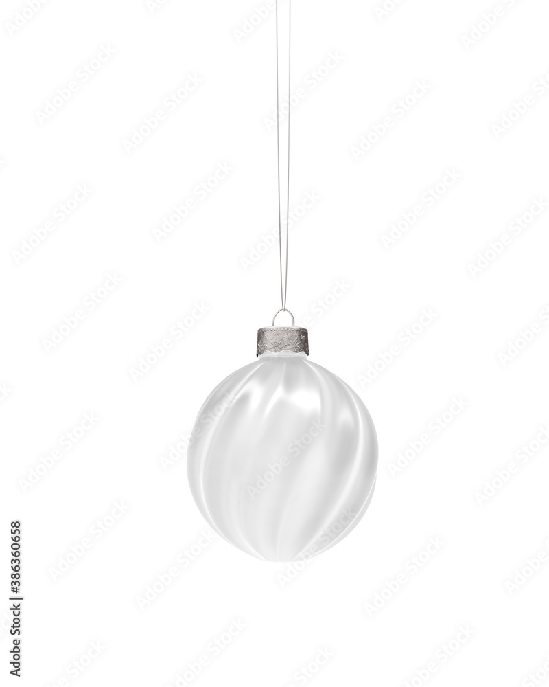 Glossy white twisted ribbed Christmas ornament Glossy white twisted ribbed Christmas ornament