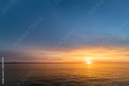 Beautiful Sunset on the Atlantic Ocean in France 