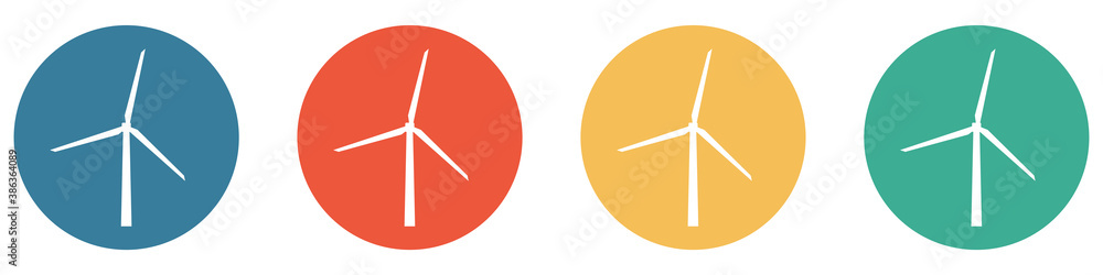 Bunter Banner mit 4 Buttons: Windkraft, Windmühle oder erneuerbare Energie Bunter Banner mit 4 Buttons: Windkraft, Windmühle oder erneuerbare Energie