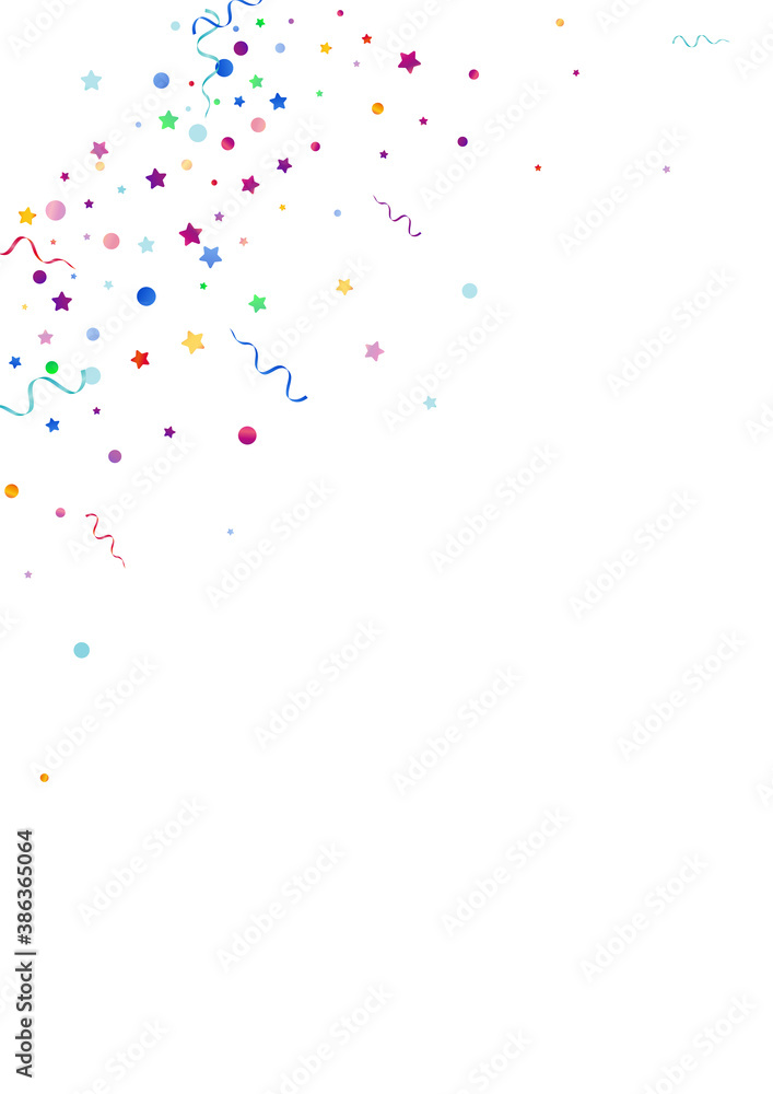 Variegated Confetti Celebration Vector White 