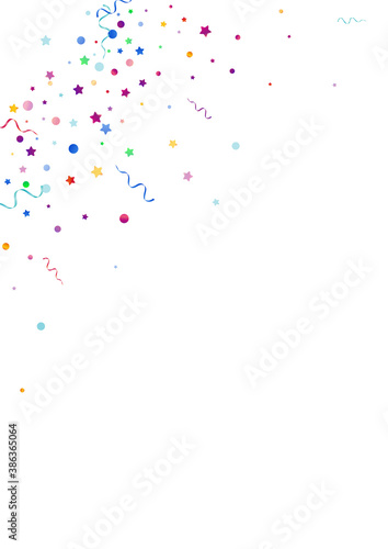 Variegated Confetti Celebration Vector White 