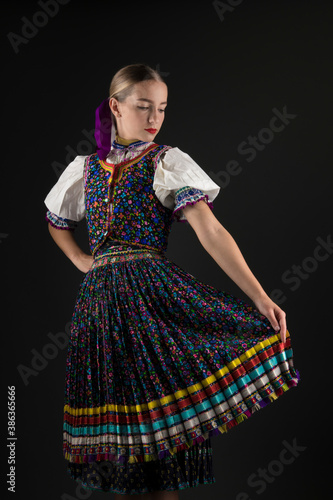 Slovak folklore. Slovak folk dancer. photo