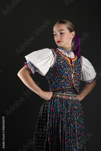 Slovak folklore. Slovak folk dancer. photo