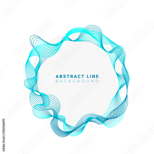 Abstract circles lines round frame isolated on white background with empty space for text