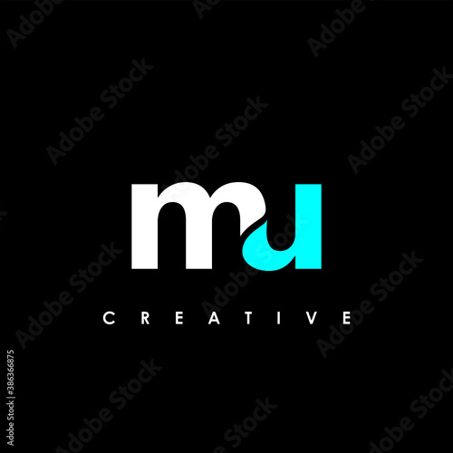 MU Letter Initial Logo Design Template Vector Illustration	
