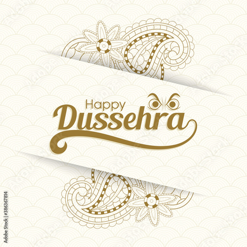 Illustration of Dussehra for the celebration of Hindu community festival. photo