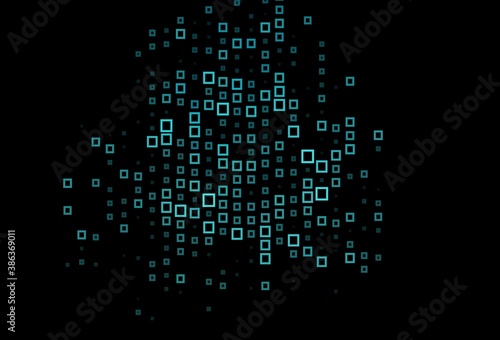 Dark BLUE vector background with rectangles.