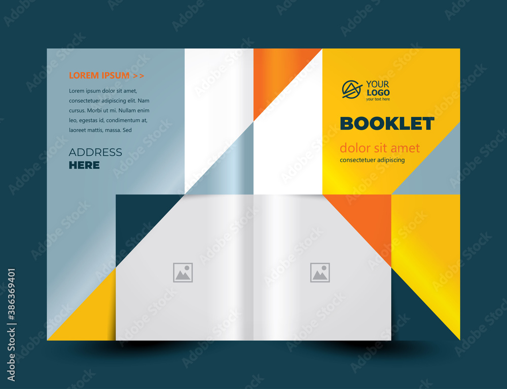 Brochure cover triangles and squares theme design template. Cmyk color profile Brochure cover triangles and squares theme design template. Cmyk color profile