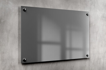 Metal office plate mockup