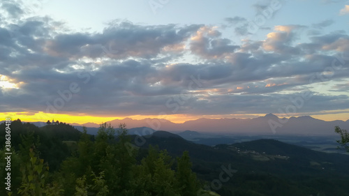 sunset in the mountains