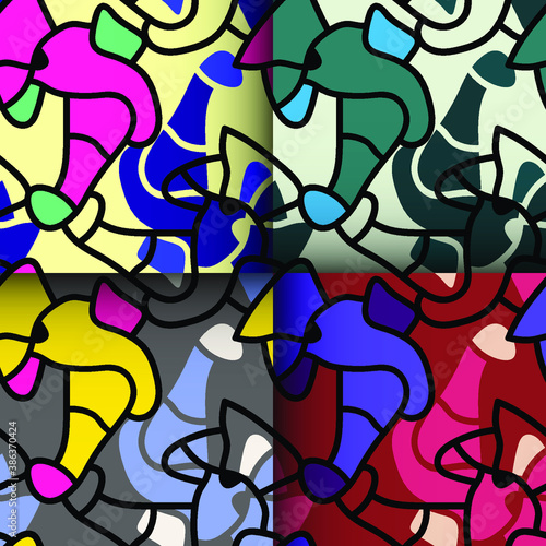 Set of seamless backdrops with urban modern abstract patterns for your creative ideas