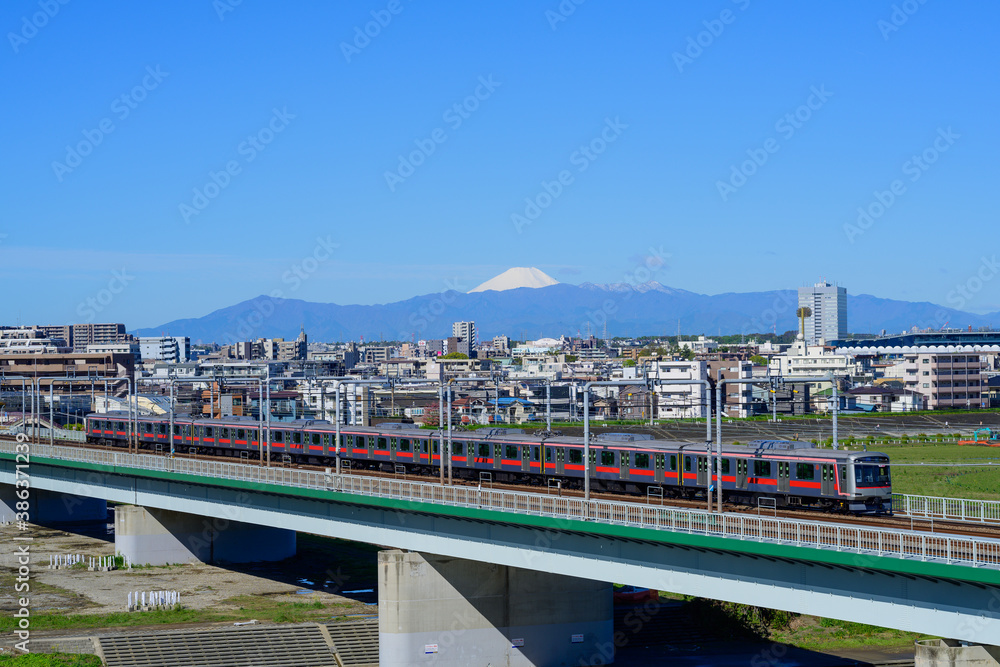 東横線と富士山