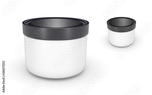 3d  cream container on white background