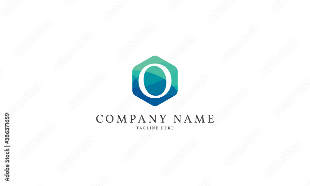Fototapeta premium letter O modern hexagon logo template