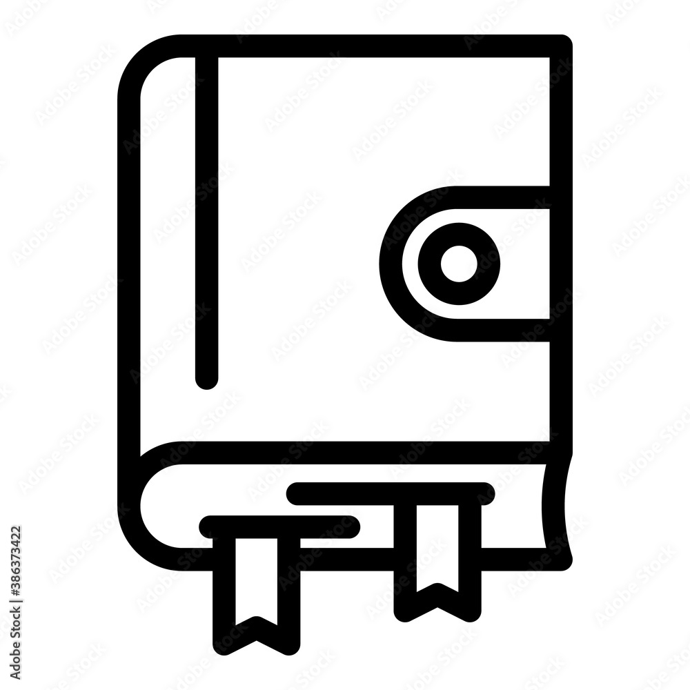 Notebook icon. Outline notebook vector icon for web design isolated on white background Notebook icon. Outline notebook vector icon for web design isolated on white background
