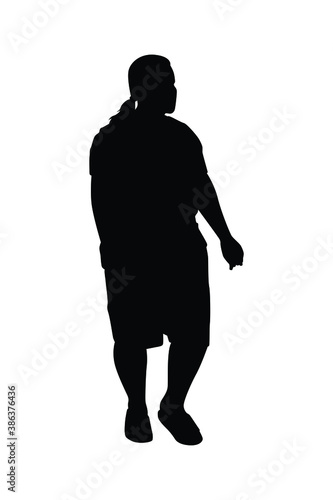 Fat woman silhouette vector