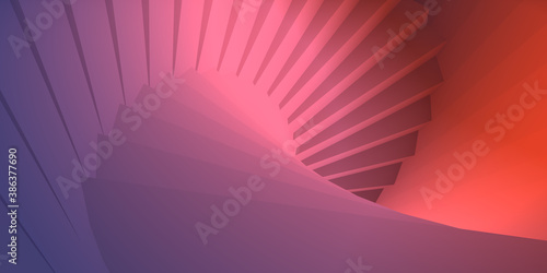Abstract background imitating a staircase spiral. 3d rendering