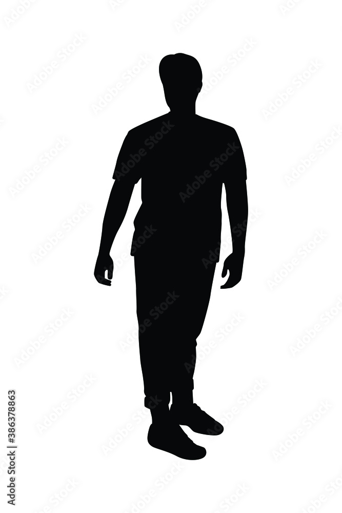 Standing man silhouette vector	
