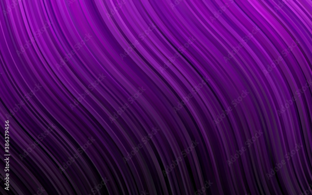 Fototapeta premium Dark Purple vector background with bent lines.