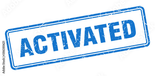 activated stamp. square grunge sign on white background