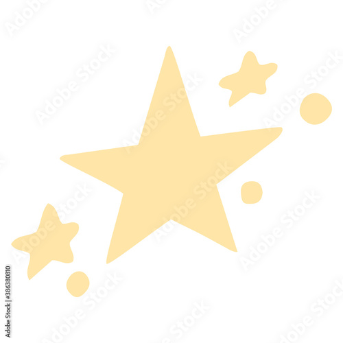 Yellow stars cartoon vector. Christmas star fall element of festive collection. Symbol over white background.