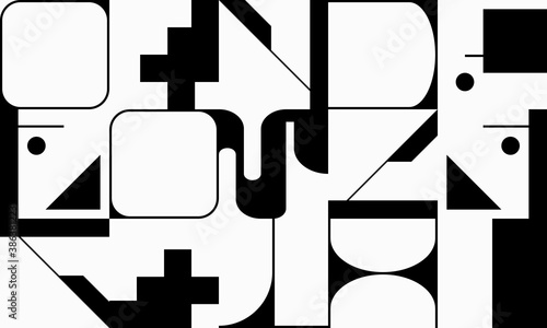 Generative Design Artwork of Abstract Vector Generated Shapes Composition