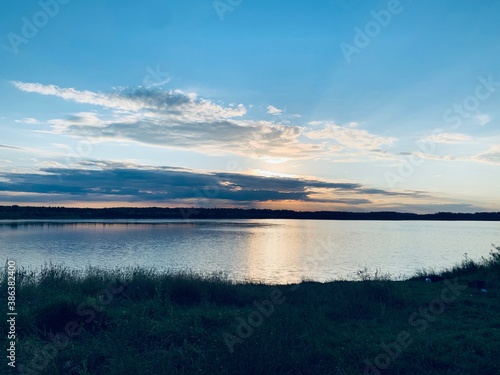 sunset on the lake