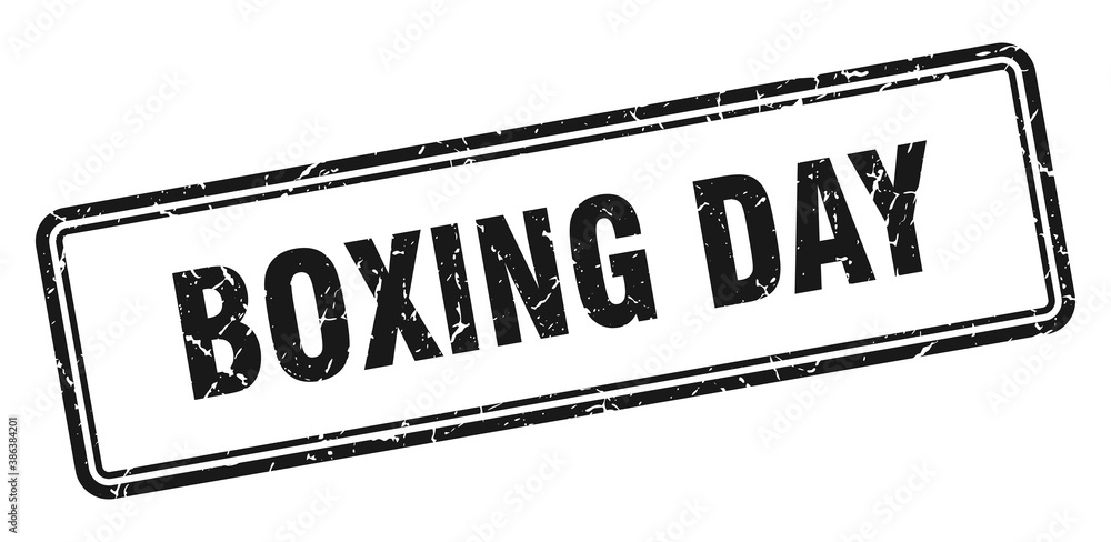 Fototapeta premium boxing day stamp. square grunge sign on white background