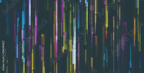 Abstract toned tech glowing neon lines background. Laser glitch effect retro graphic design. Vector futuristic illustration