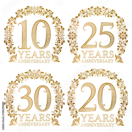 Принти на полотні Set of golden anniversary seals