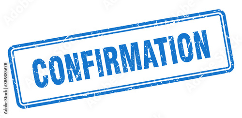 confirmation stamp. square grunge sign on white background