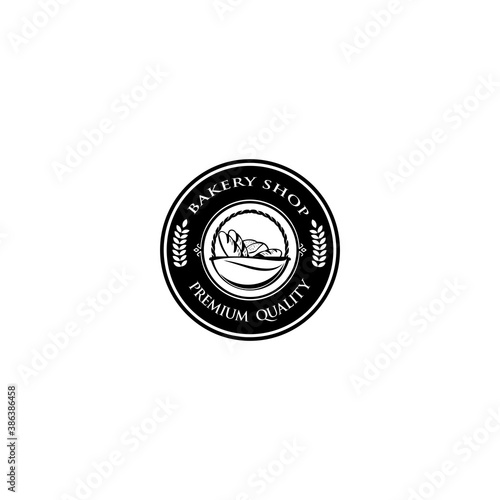 Bread basket logo - vector illustration. Bakery emblem design, Icon or symbol for design menu restaurant, cooking club, food studio or home cooking.