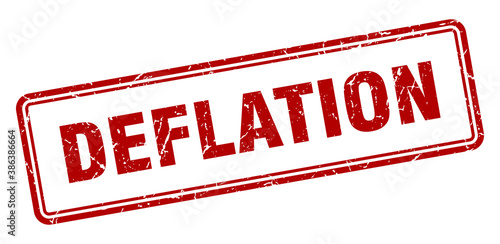 deflation stamp. square grunge sign on white background