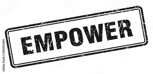 empower stamp. square grunge sign on white background