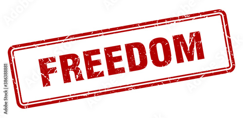 freedom stamp. square grunge sign on white background