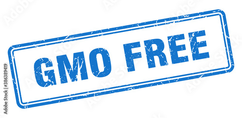 gmo free stamp. square grunge sign on white background