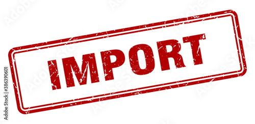import stamp. square grunge sign on white background
