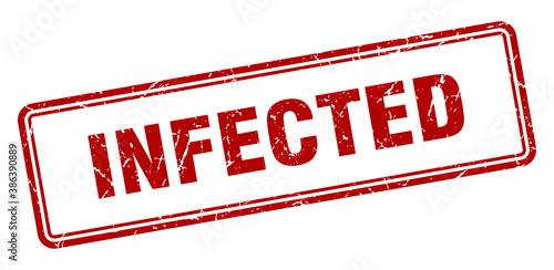 infected stamp. square grunge sign on white background
