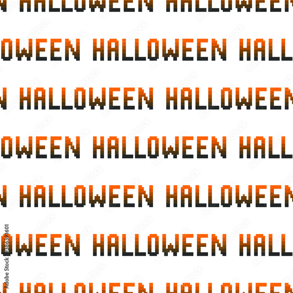 Seamless vector Halloween signs patterns. Repeat orange signs on white background. For fabric, cover, wrapping, textile, web etc. 10 eps design.