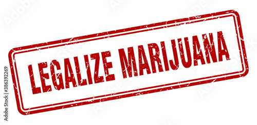 legalize marijuana stamp. square grunge sign on white background