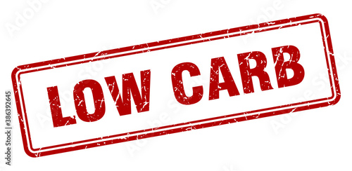 low carb stamp. square grunge sign on white background