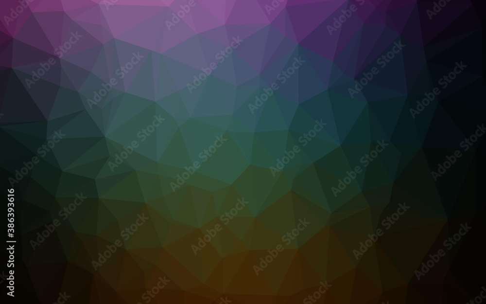 Obraz premium Dark Multicolor, Rainbow vector abstract polygonal cover.