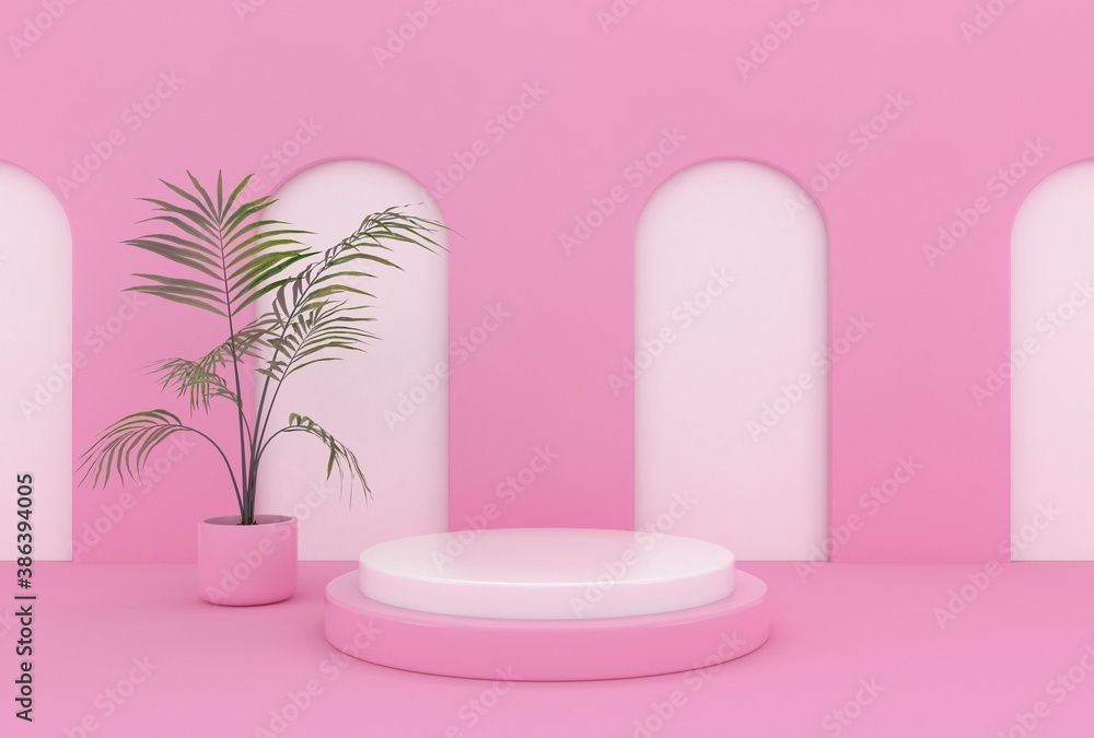 Abstract pastel color background, minimalist mockup for podium,modern stage, display or showcase, 3d rendering.	
