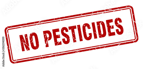 no pesticides stamp. square grunge sign on white background