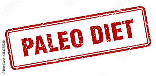 paleo diet stamp. square grunge sign on white background