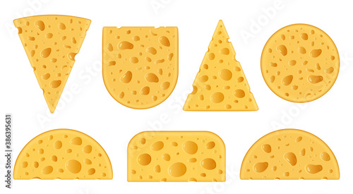 Vector swiss cheese detailed icons