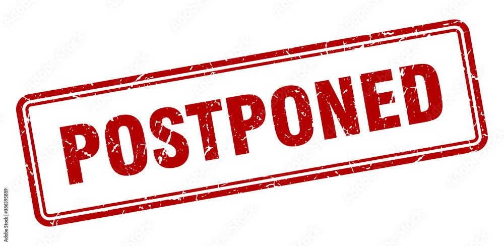 postponed stamp. square grunge sign on white background