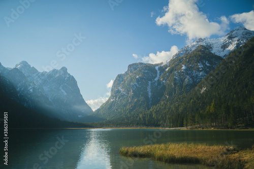 lake and mountains