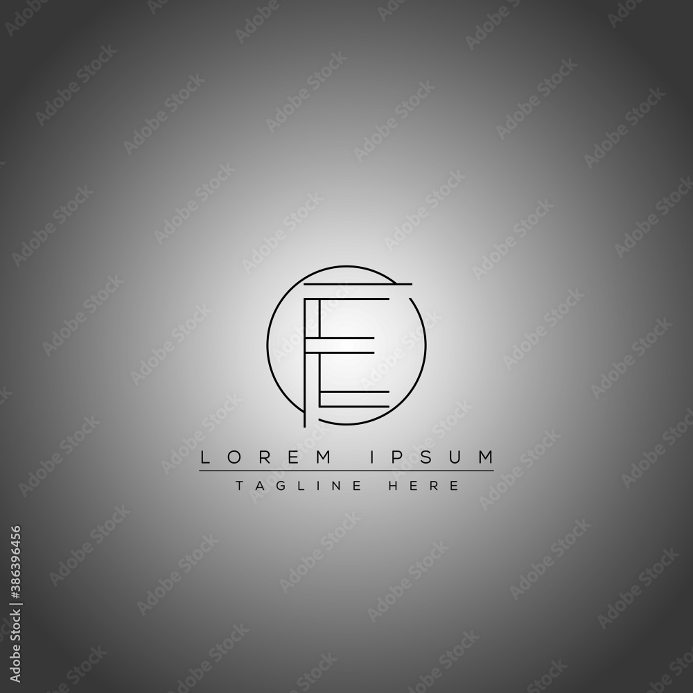 Minimal E letter logo design concept and round shape logo. Minimal E letter logo design concept and round shape logo.