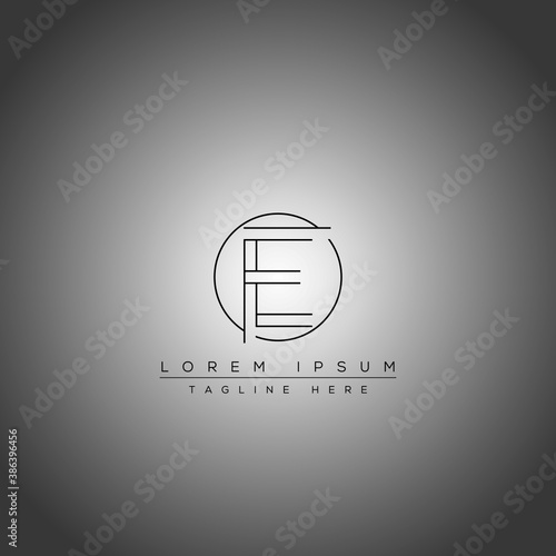 Minimal E letter logo design concept and round shape logo.